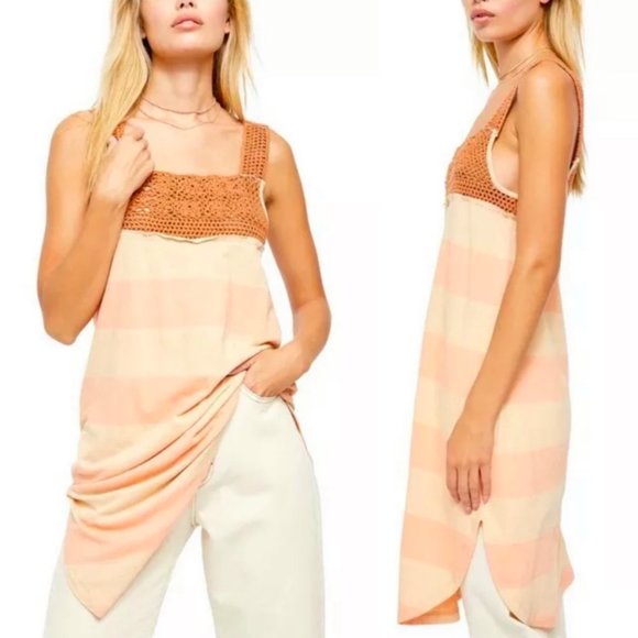 🆕 FREE PEOPLE Luca Crochet Stripe Tunic - Picture 5 of 5